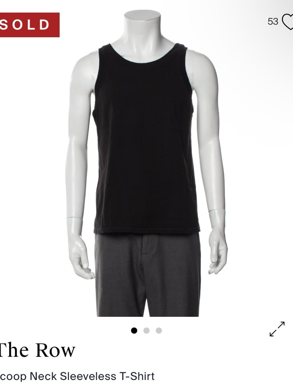 The Row Black Scoop Neck Tank Top
